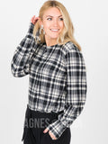 Agnes & Dora Blouson Tee Long Sleeve Black Plaid