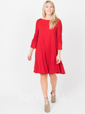 Agnes & Dora Bloom Dress Cranberry Baby Suede