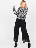 Agnes & Dora Blouson Tee Long Sleeve Black Plaid