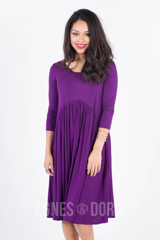 Agnes & Dora Muse Midi Dress in Plum