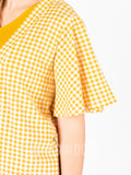 Agnes & Dora™ Flutter Sleeve Cardi Mustard Gingham