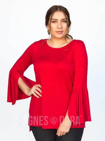 Agnes & Dora Bell Sleeve Tunic Red