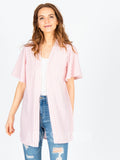 Agnes & Dora™ Flutter Sleeve Cardi Pink Gingham