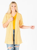 Agnes & Dora™ Flutter Sleeve Cardi Mustard Gingham