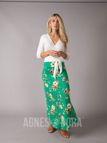 Agnes & Dora To the Max Skirt Green/Coral Floral