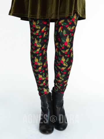 Agnes & Dora™ Leggings Holly and Berries