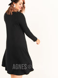 Agnes & Dora Hi-Lo Dress V-Neck Black