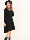 Agnes & Dora Hi-Lo Dress V-Neck Black