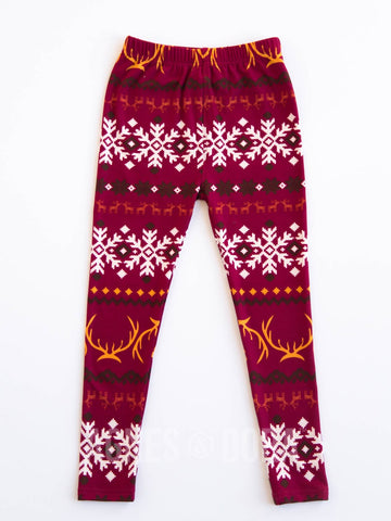 Agnes & Dora™ Kids Leggings Reindeer Fair Isle