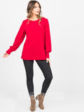 Agnes & Dora Blouson Tee Long Sleeve Red