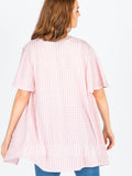 Agnes & Dora™ Flutter Sleeve Cardi Pink Gingham